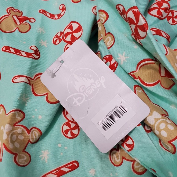 Disney Women Sleepwear 2x Blue Pajama Set Mickey Mouse Cookie All Over Print NWT - Picture 7 of 11